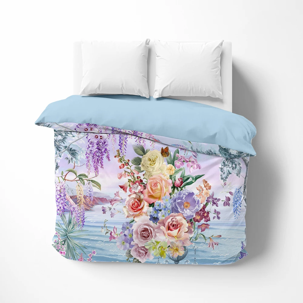 

1Pc Luxury Duvet cover Quilt Cover Blanket/Comfortable Case Bedding 140x200 150x200 135x200 Customized size oil flower branch