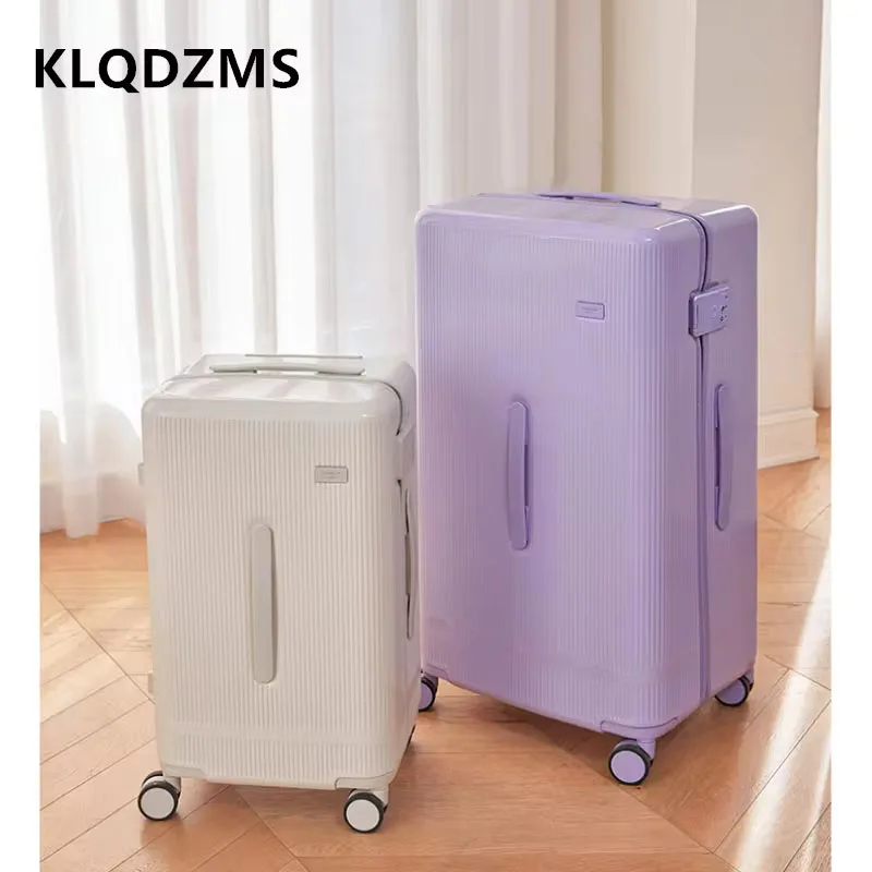 KLQDZMS 20"22"24"26"28InchCabin Suitcase Large-capacity Trolley Case ABS Boarding Box Cart Type Travel Bag Men's Rolling Luggage