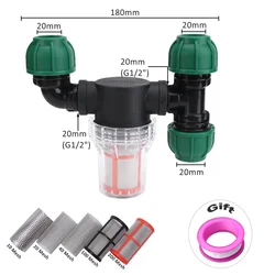 Versatile PE Pipe Quick Connector Filter for Garden and Agricultural Watering Systems (D - 20mm)
