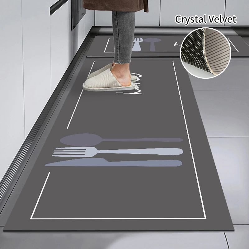 Kitchen Rug Long Floor Mat Kitchen Mat Front Door Mat Foot Mat Long Area Rug for Bedroom Decortation Absorbent Door Rug alfombra 2
