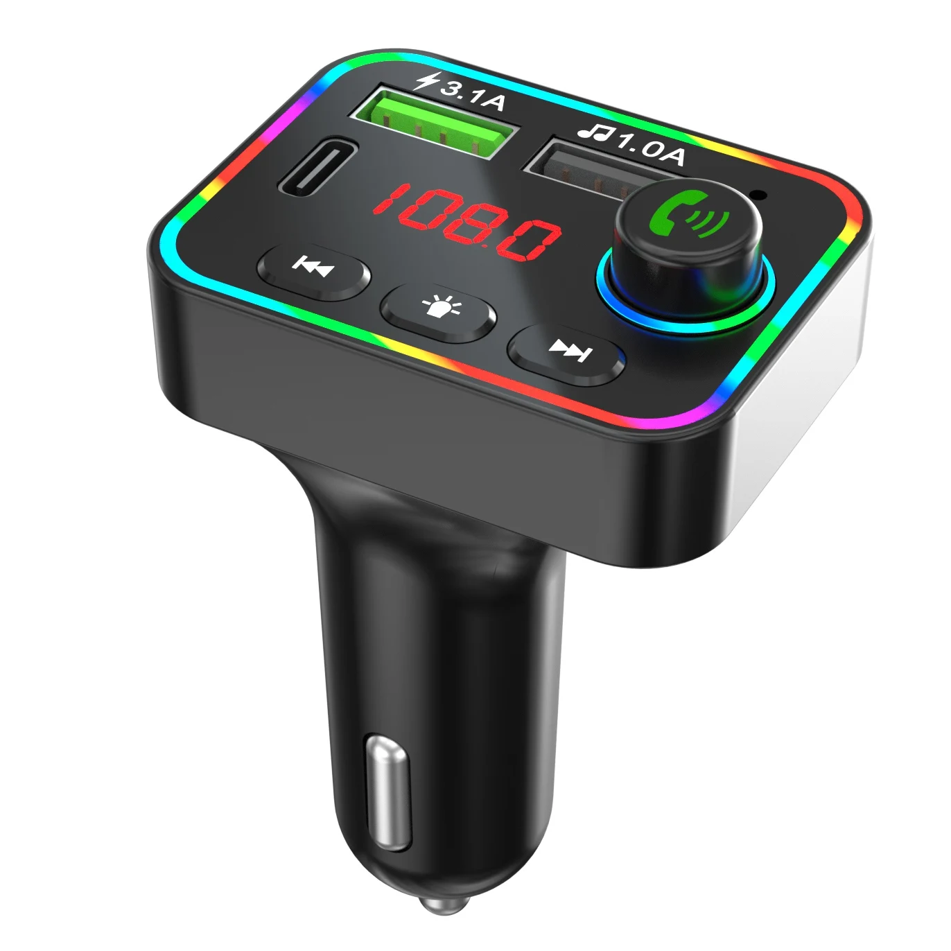 

FM-трансмиттер автомобильный с двумя USB-портами и поддержкой Bluetooth