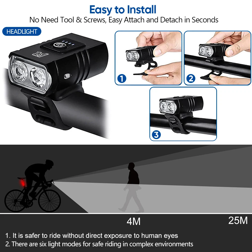 LED Rechargeable Bicycle Front Light – Type-C 2