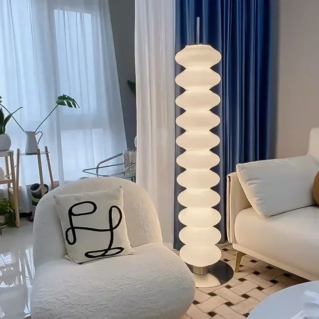 Danish Designer Gourd LED Floor Lamp White Living Room Sofa Bedroom Standing Lamp Nordic Creative Lighting Home Decor Table Lamp