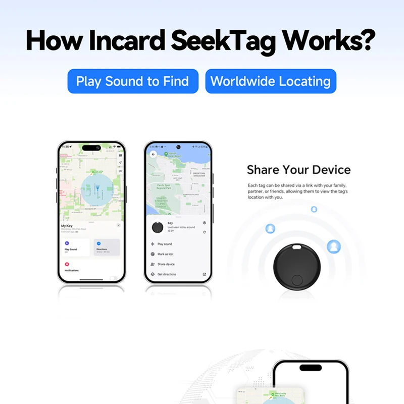Kieslect Incard SeekTag IP67 עמיד לאבק ולמים Bluetooth 5.4
