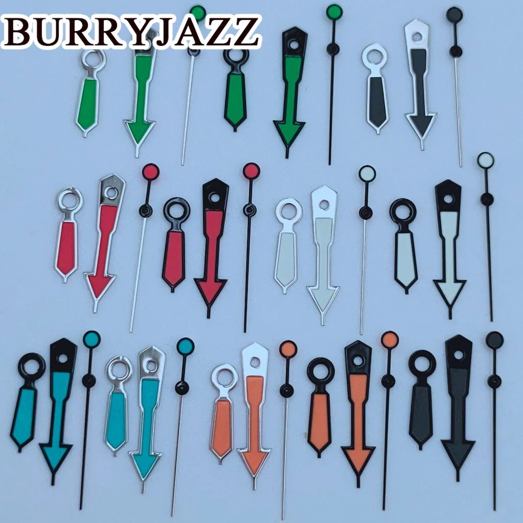 BURRYJAZZ NH35 NH36 NH38 7S26 7S36 4R35 4R36 시계 바늘 블랙 블루 화이트 오렌지 그린 레드 손 녹..
