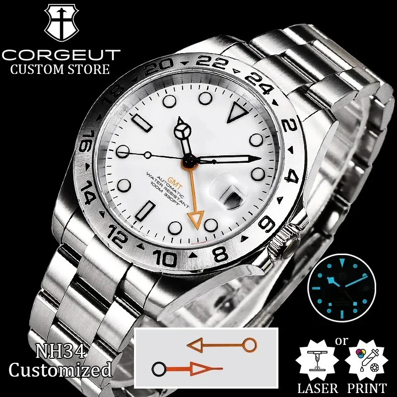 

Corgeut Customized NH34 39mm Men Watches Automatic Mechanical Adventurer Stainless Steel Waterproof Sapphire Reloj Man for Watch