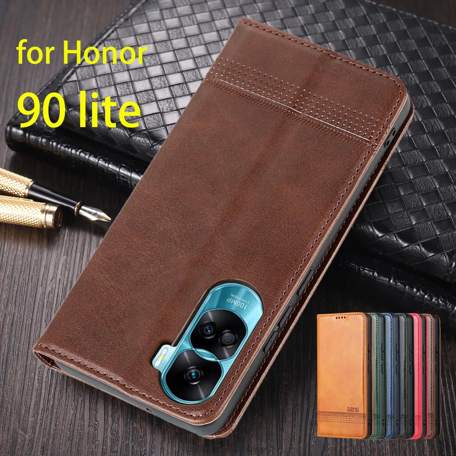 Custodia Rigida In Pelle Ad Adsorbimento Magnetico Deluxe Per Huawei Honor 90 Lite Flip Cover Custodia Protettiva Capa Fundas Coque