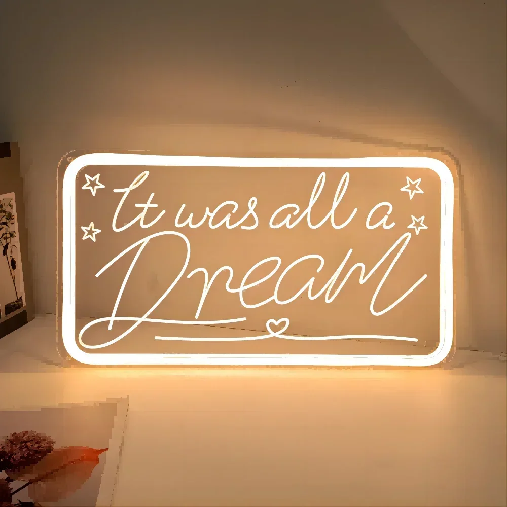 

It Was All A Dream Neon Sign Engrave Led Lights For Room Decoration Grinch Coffee Bar Decoration Wall Panels Support Customized