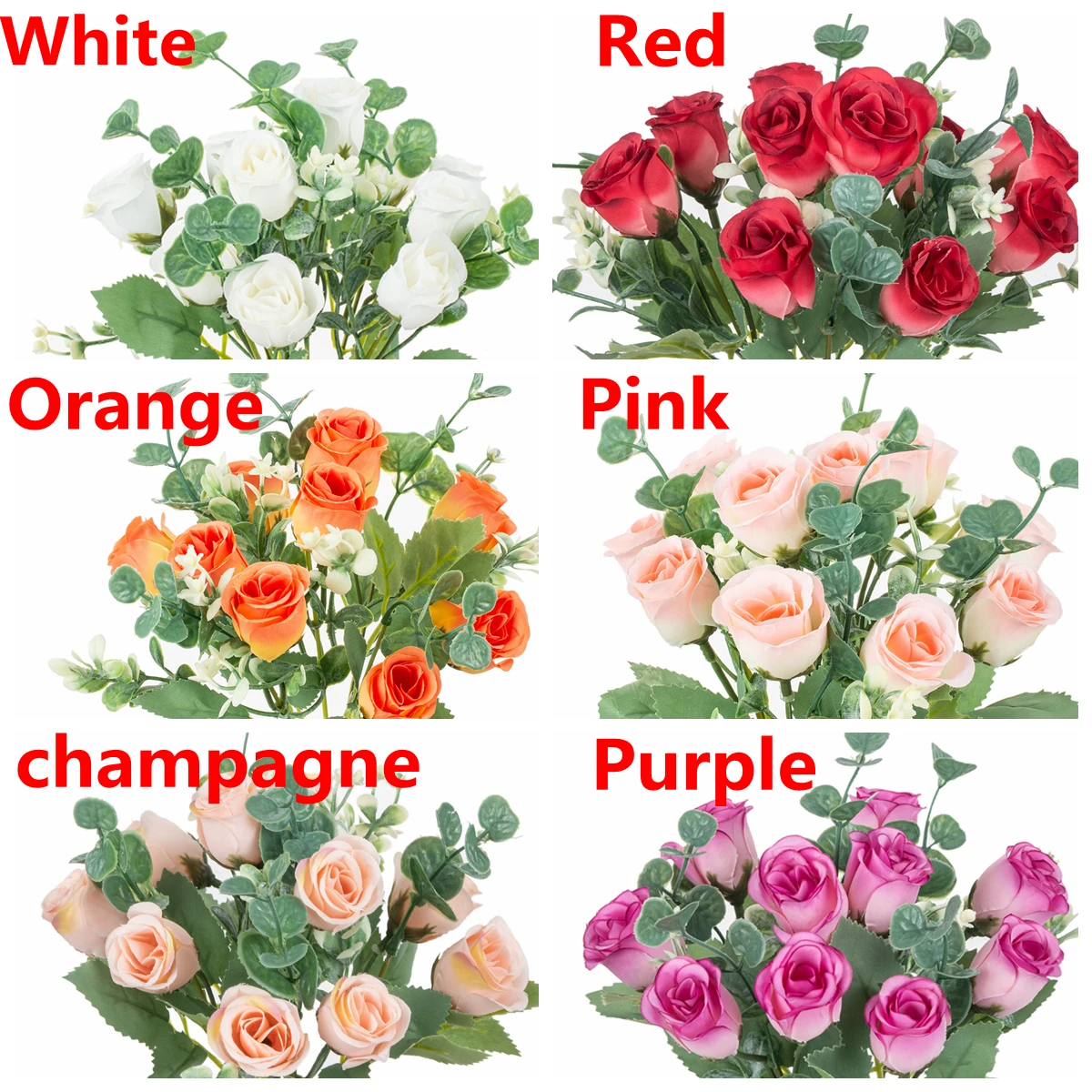 Künstliche Blumen Seide Zehn Köpfe Hochzeit Garten Hof Außendekoration Festival Diy Vase Brautstrauß Zubehör Günstig – Detail 1
