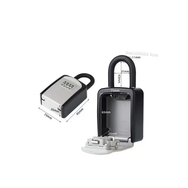Key Lock Box 4 Digit Combination Key Safe Box Waterproof Key Storage Lock Box with Removable Chain Security Anti-theft 3
