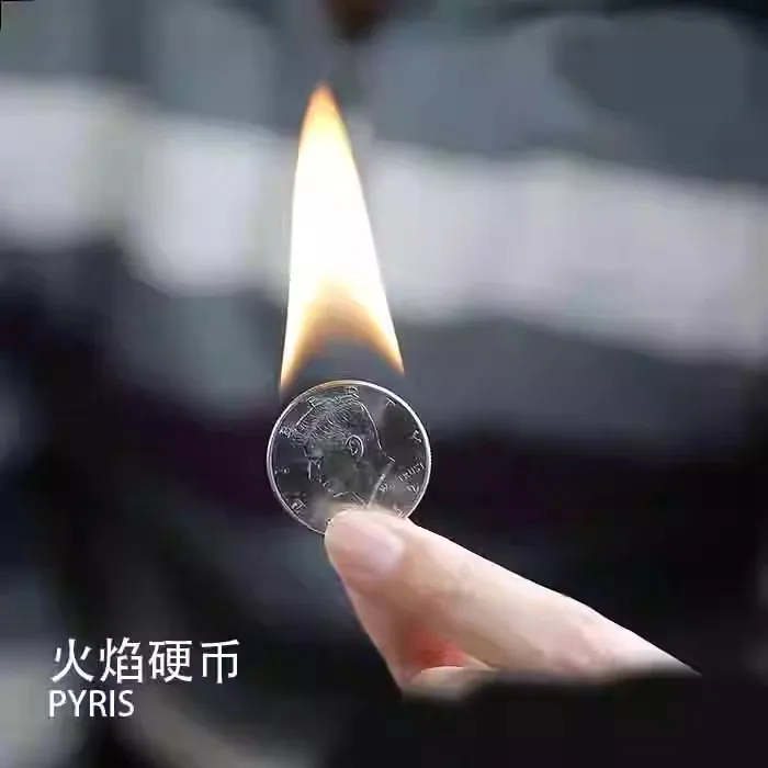 PYRIS By Nicolas Lepage Magic Tricks 소품 손에 화재 동전 Pyris 화산 액세서리 Close Up Stage Magie