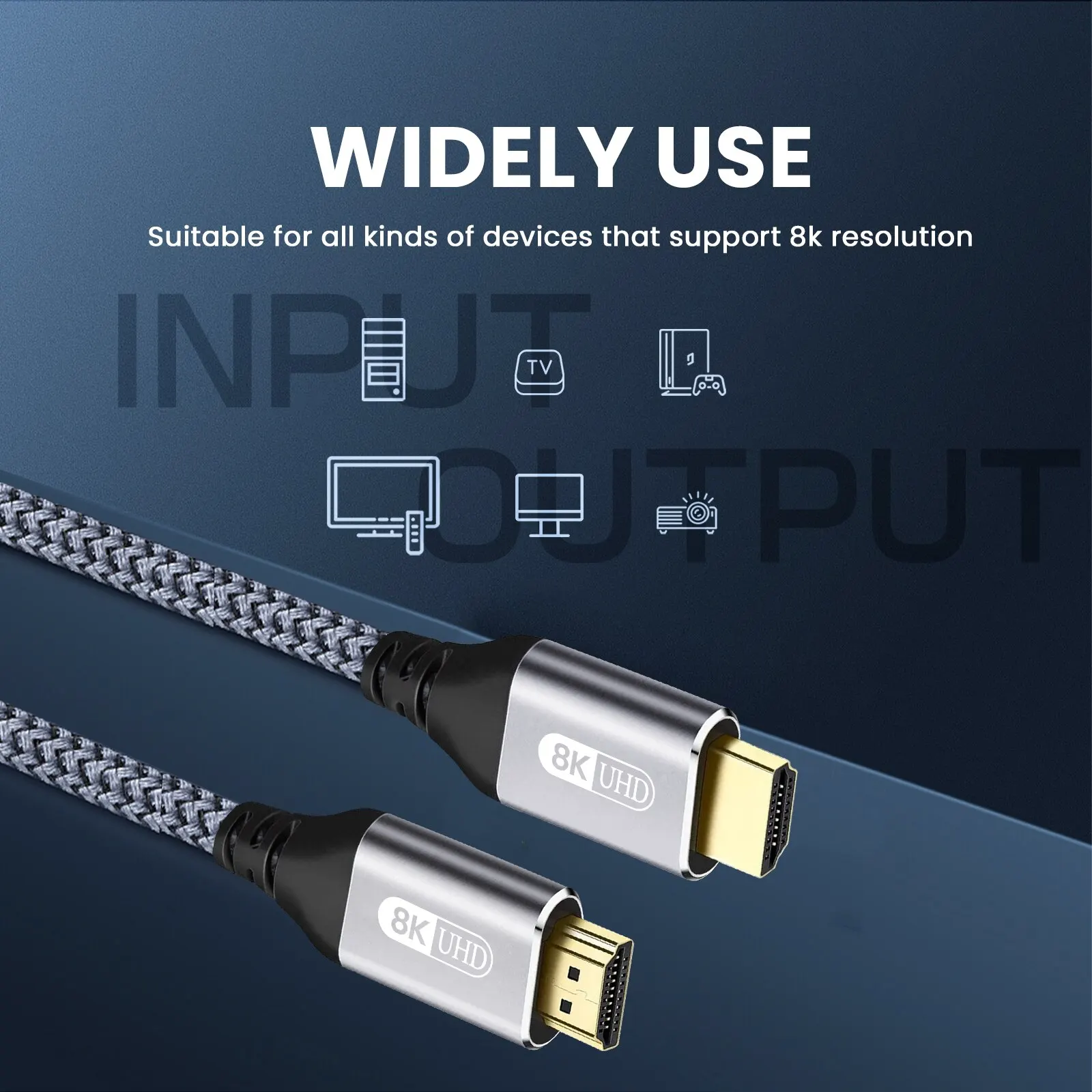 NIERBO HDMI 2.1 Cable HDMI Cord 8K 60Hz 4K 120Hz 48Gbps EARC ARC HDCP Ultra High Speed HDR for HD TV Laptop Projector PS4 PS5 Best Sellers In Consumer Electronics