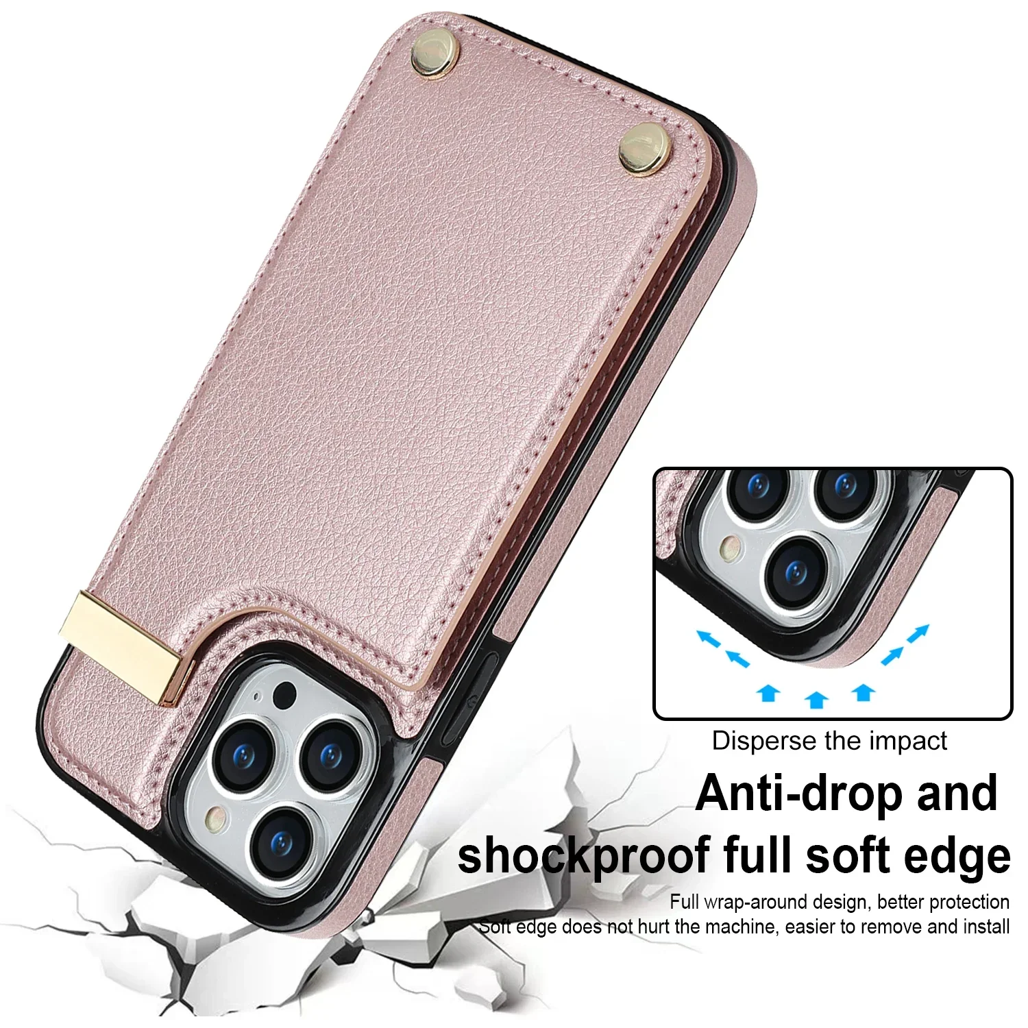 Elegant Leather Wallet Phone Case with Card Slot Holder