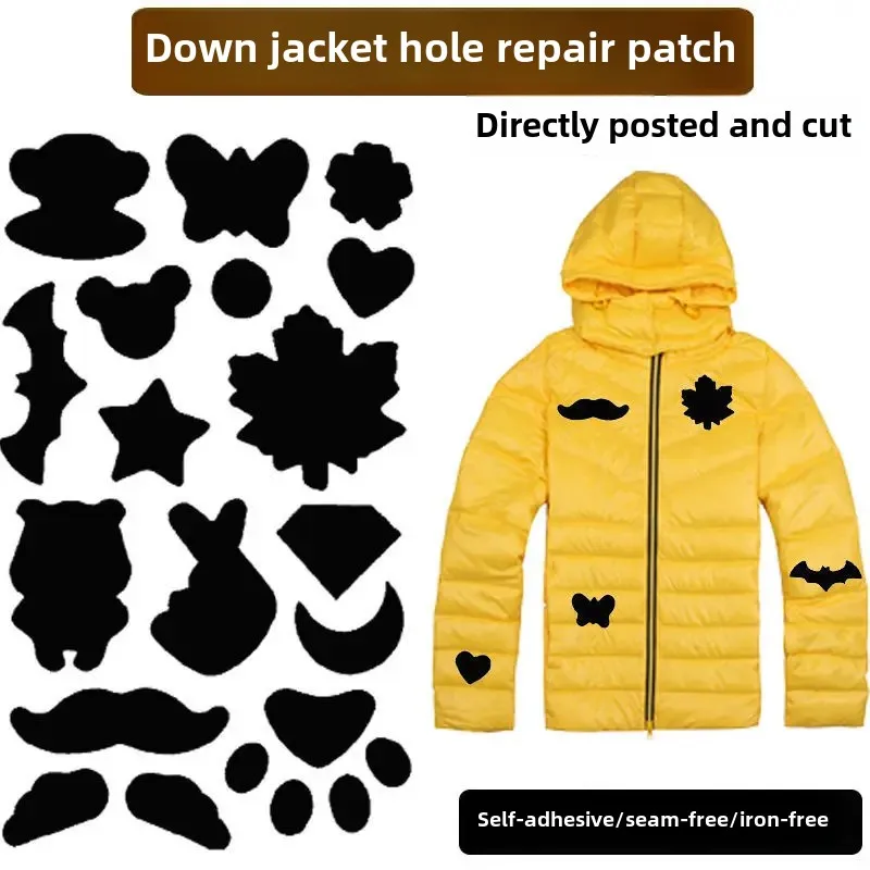 Self-Adhesive Seamless Clothing Repair Patches Men's Women's Fashionable Fabric Stickers Hole Repairs for down Jackets