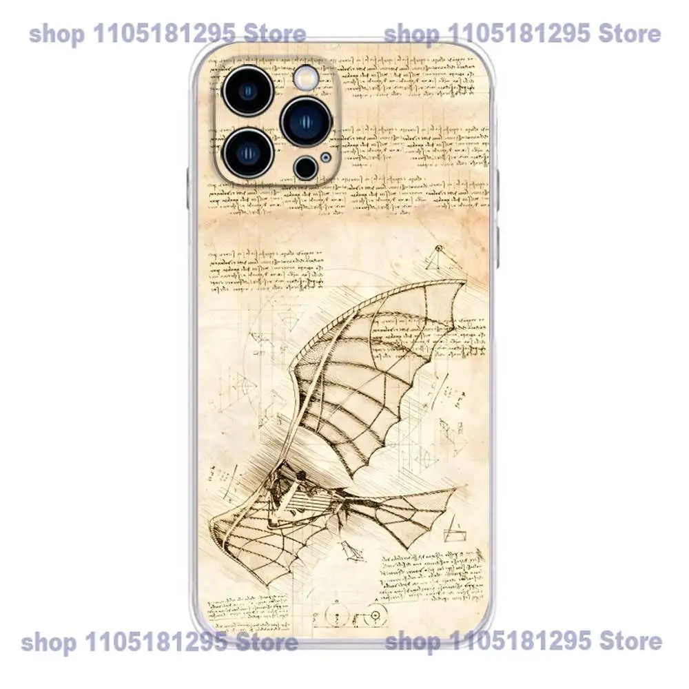 Leonardo da Vinci Art-Inspired Transparent Soft Phone Case