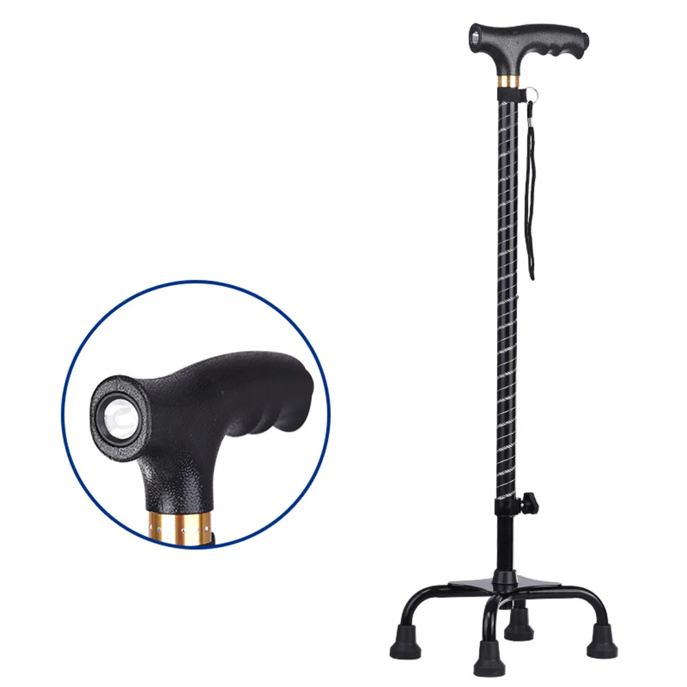 

1Pc Aluminum Alloy Stretchable Four-foot Skid-proof Cane with Light Foldable Non-slip Walking Stick for the Elderly without