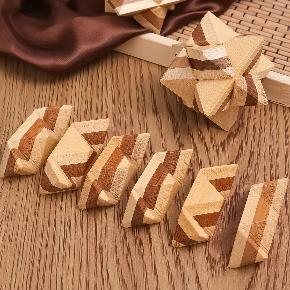 Bamboo Kong Mingsuo Children Adult Educational Toy Kong Mingqiu Disassembly Toy Lu Bansuo Spatial Logic Training Unhooking Props
