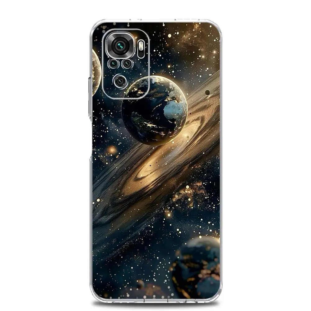 Clear Soft TPU Moon Galaxy Universe Phone Case