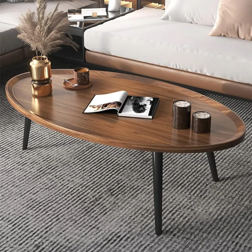 

CoffeTables Living Room Table Wooden Coffee Table Furniture Home Furnitures Mesas Round Luxury Design Serving Walnut Modern Cafe