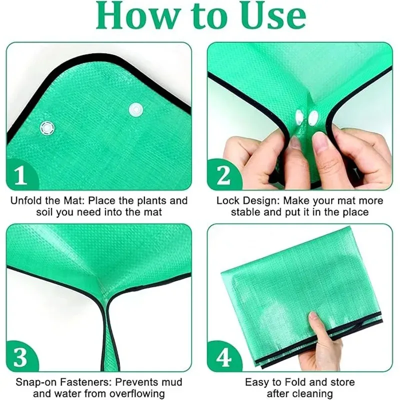 Waterproof Foldable Planting and Transplanting Mat Garden Tray