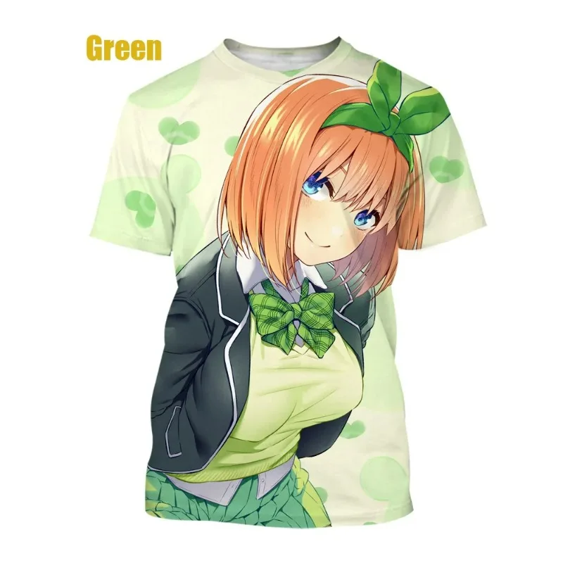 

New Anime The Quintessential Quintuplets 3D Printing Men's and Women's Casual T-shirt Harajuku Style Cosplay Street Tops Tees
