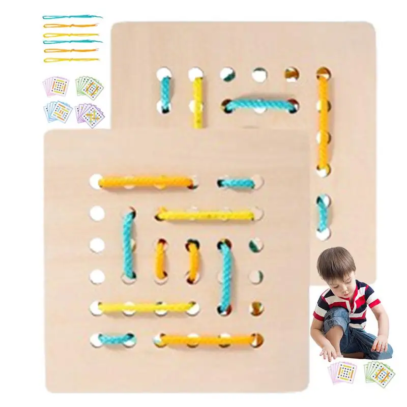 

Wooden Lacing Toys Creative Montessori Threading Rope Board Games Educational Puzzles Learning & Education Toys Preschool