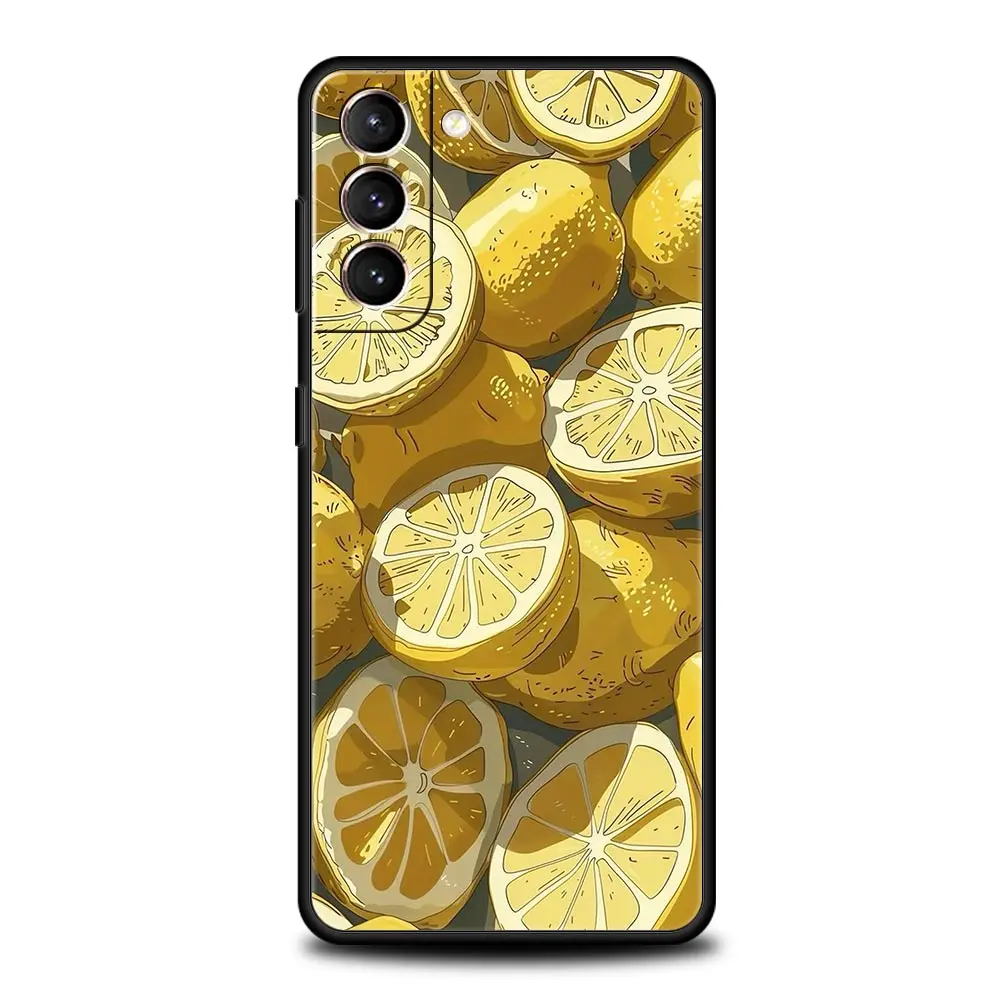 Retro Fruit Lemon Design Soft TPU Phone Case
