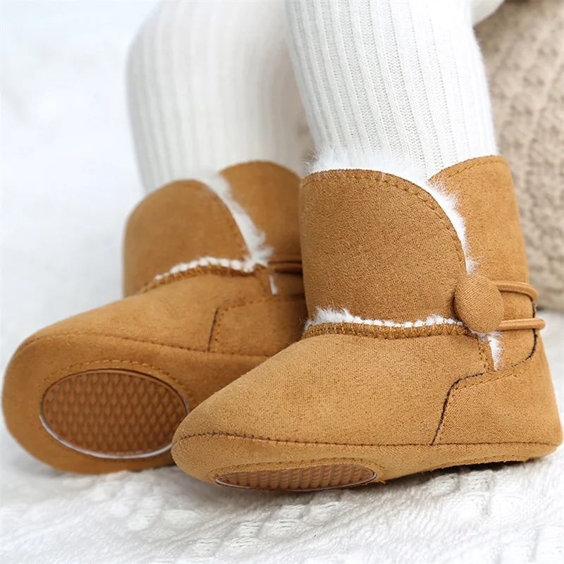 0-18M Baby Autumn Winter Shoes Infant Snow Boot Boys Girls Crib Shoes Fleece Warm Soft Sole Anti-slip Toddler First Walker baby shoes baby boots winter snow boots