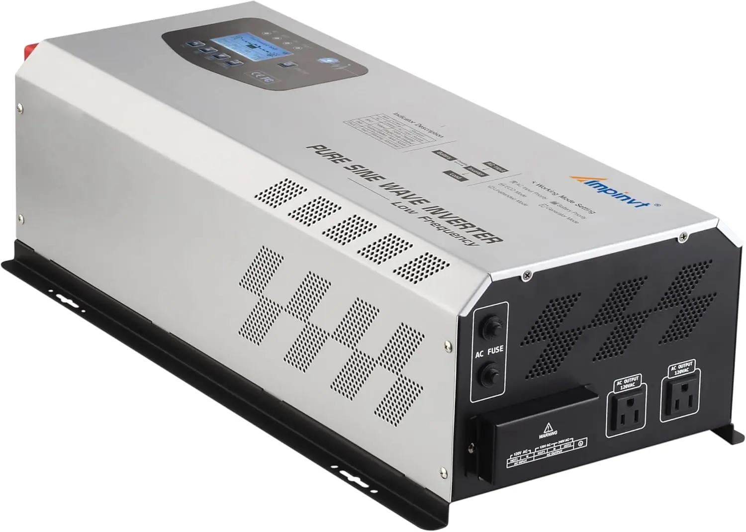 Pure Sine Wave Power Inverter 24V DC to AC 120V 240V Split Phase with Battery AC Charger