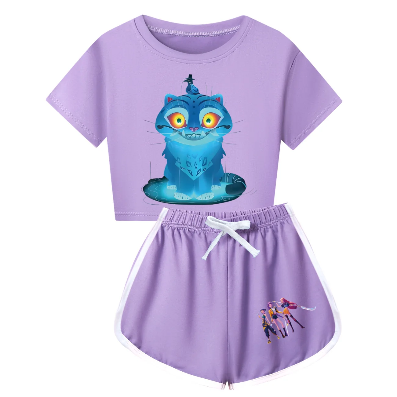 Ensemble De Pyjama Court Saja Boys Kpop Demon Hunters Inspired Pour Femme - Vêtements De Nuit Confortables, Vêtements De Détente Mignons, Tenues De Détente - Canada