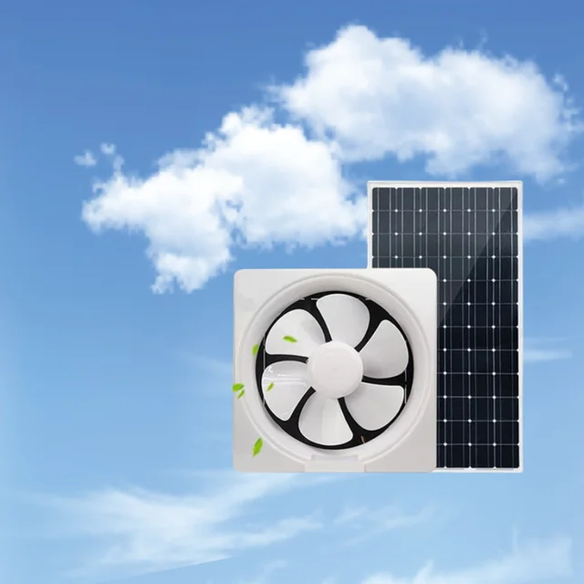 Ventilateur d'extraction de cuisine solaire pour serre et sous-sol avec batterie intégrée 1