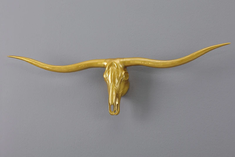 Langhörniger Kuh-Schädel Wanddekoration - 3D Tierkopf-Skulptur, Geeignet für Zuhause, Bar und Rustikale Inneneinrichtung – Detail 9