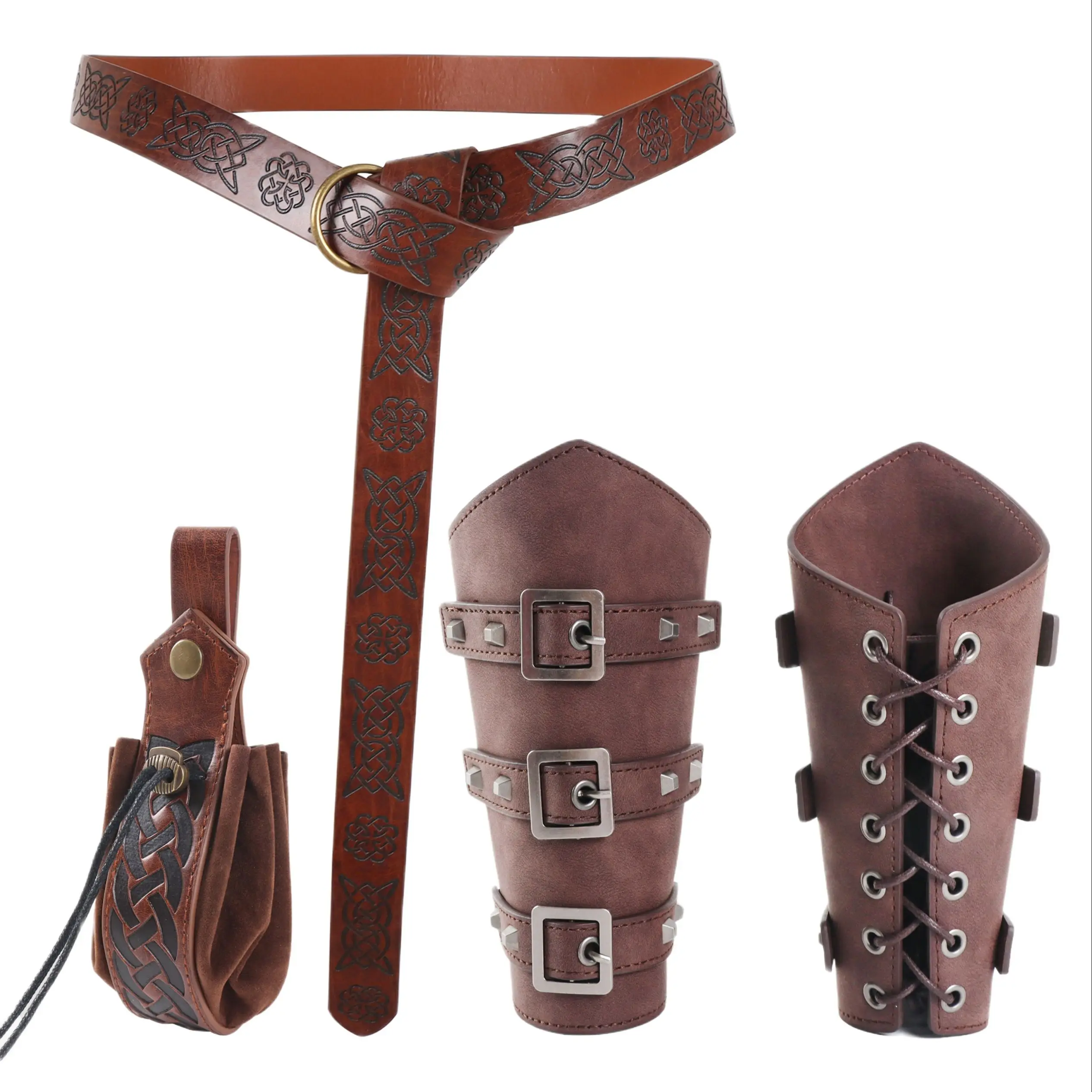 Mittelalterliche Retro geprägte Schwert Gürteltasche Wikinger Stil Armschützer Ritter Kostüm Cosplay Anime Zubehör – Detail 4