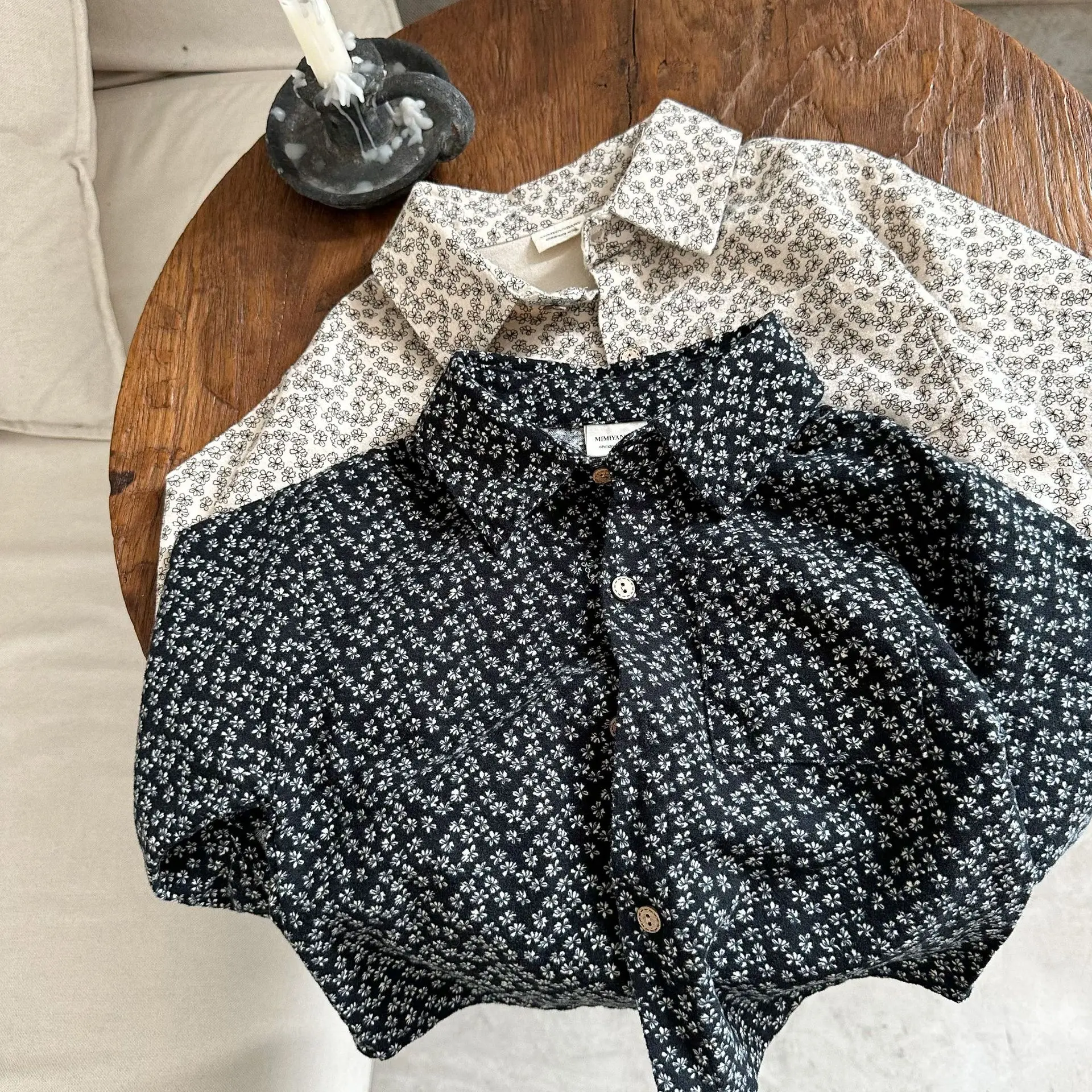 

Children Shirt 2023 Autumn New Boys and Girls Korean Style Floral Shirt Baby Fashionable Casual Simple Kids Casual Shirt Coat