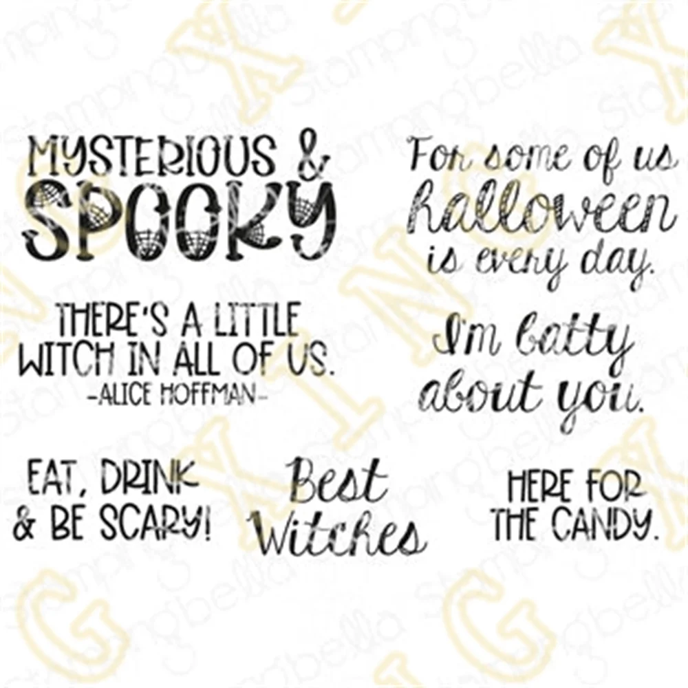 

Spooky Sentiment Silicone Stamps DIY Scrapbook Diary Decoration Embossed Paper Card Album Craft Template New Arrival 2023