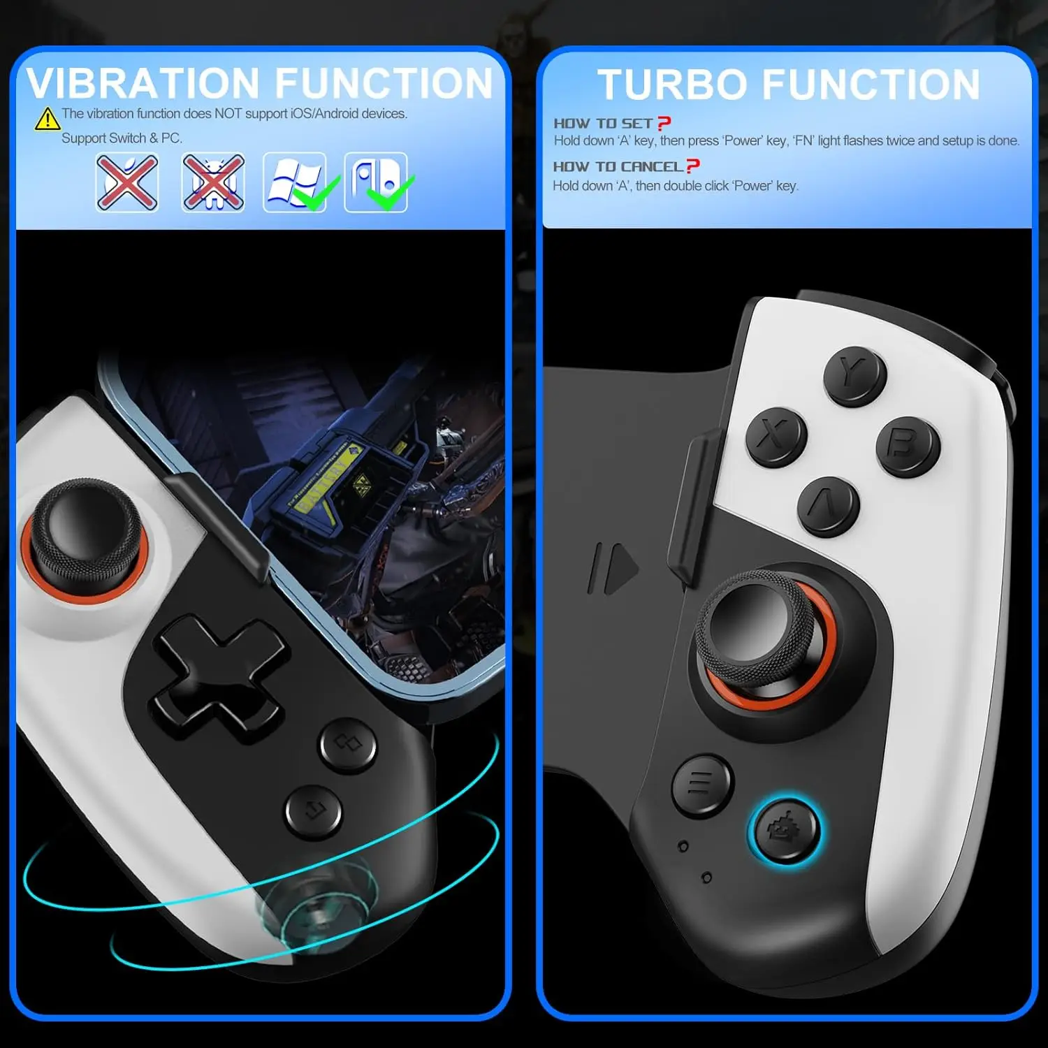 Mobile Gaming Controller with RGB Cooler for iPhone/Android/PC