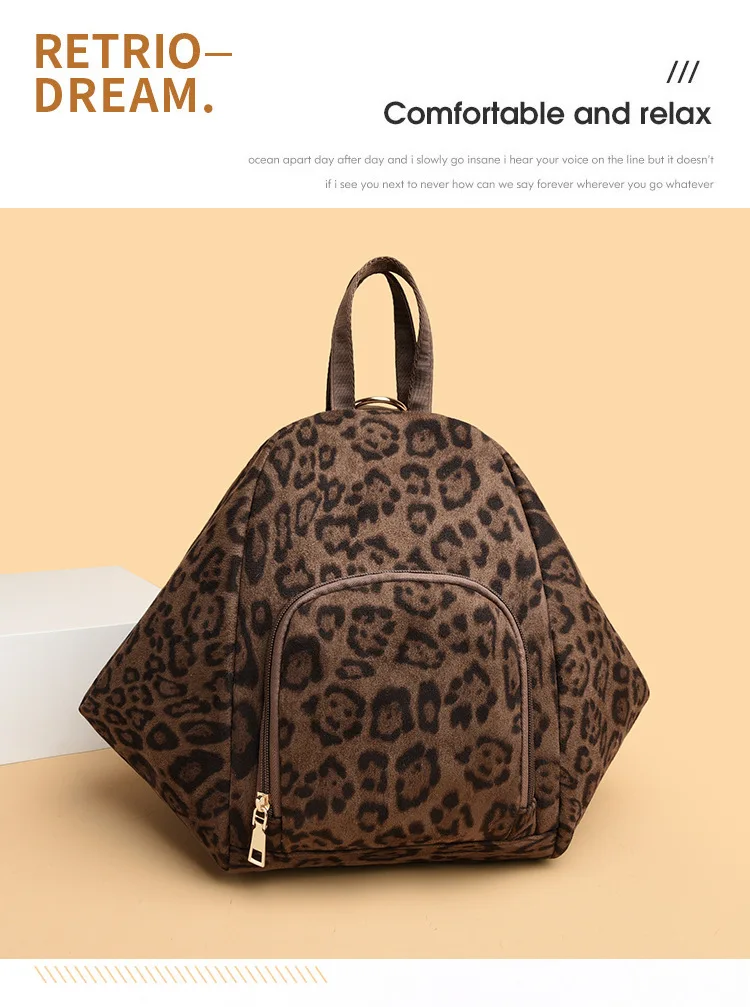 Persönlichkeit Trendy Rucksack Für Frauen Reisen Leichte Neueste Hochwertige Leopard Print frauen Tasche Outdoor Täglichen Backage – Detail 10