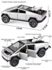 1:24 Tesla Pickup Model Alloy Car Simulation Off-Road Vehicle Sound And Light Pull Back Toy Car Boy Collection Decoration Gift 3