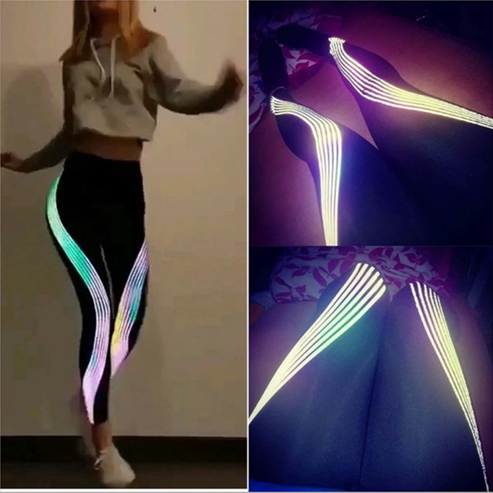 Funny dance Noctilucent Yoga Leggings Quick Dry Yoga Pants Women Leggins Sport Women Fitness Night Glowing Tights Leggings