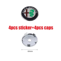 Set of 4 Car Wheel Center Hub Caps Sticker Badge Tire Rim Covers - Premium Design (60MM silver caps - 3)