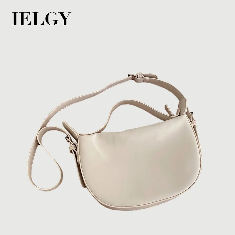 

IELGY large-capacity saddle bag, one-shoulder diagonal women's bag, casual soft shoulder bag