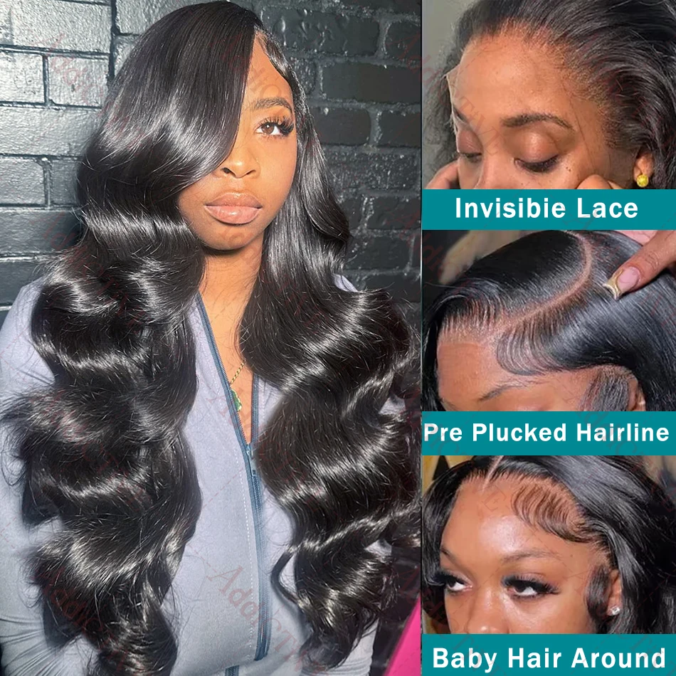 Human Hair Wig 40 Inches HD Body Water Wave Transparent Lace Front Human Hair Wig 13x4 Lace Frontal Brazilian Remy Hair