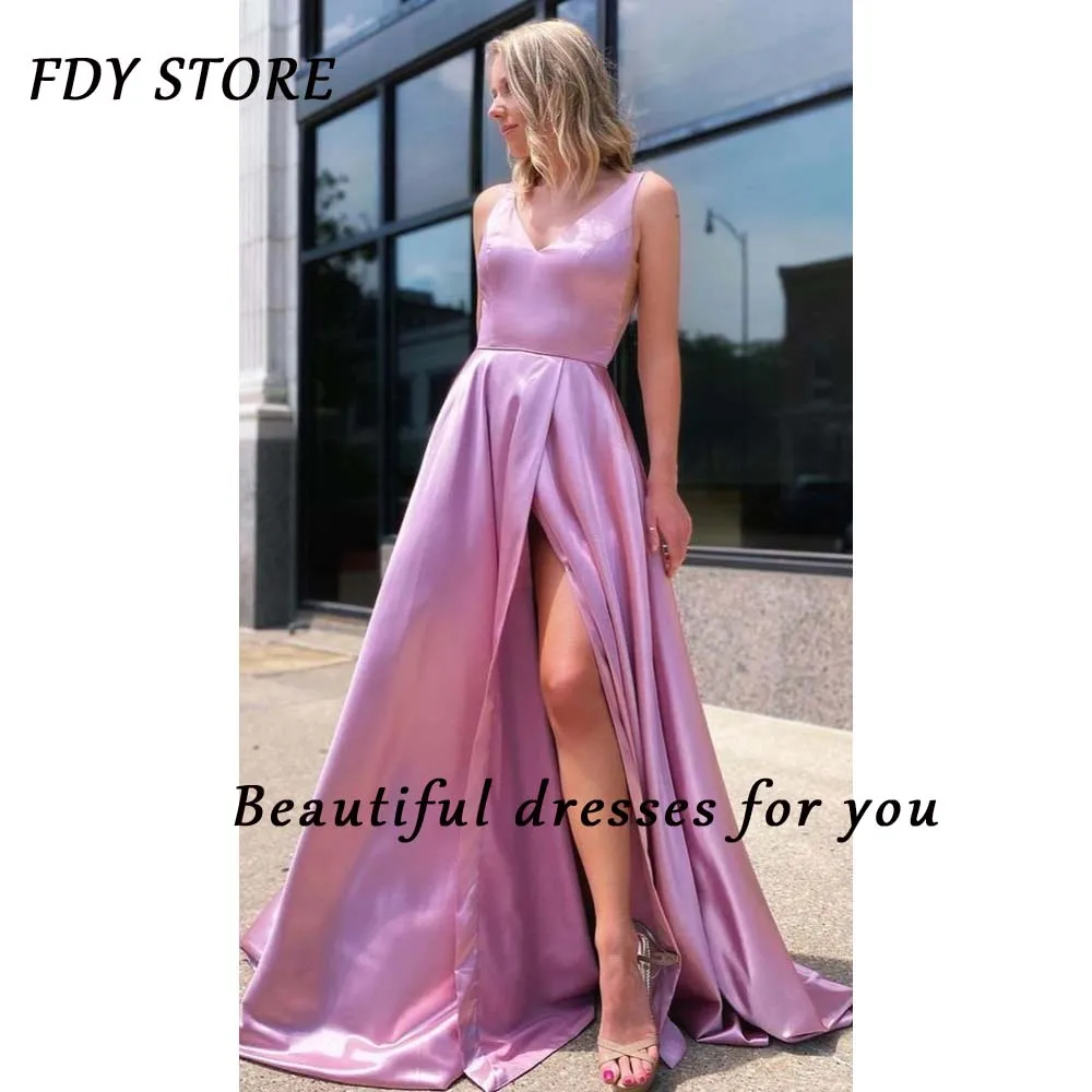 

FDY Store Prom V-neck Ruffle A-line Split Fork Court Train Homecoming Formal Occasion Dress Party Evenning Elegant for Women