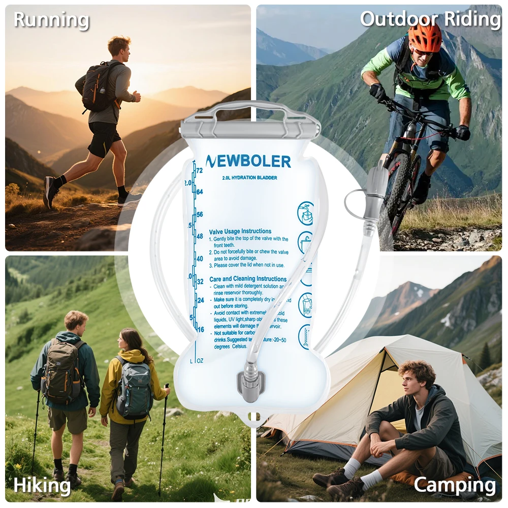 Wasserblase, Wasserreservoir, Trinkrucksack, Aufbewahrungstasche, BPA-frei, 1/1,5/2/3 l, Wasser-Aufbewahrungstasche für Bergsteigen und Wandern – Detail 2