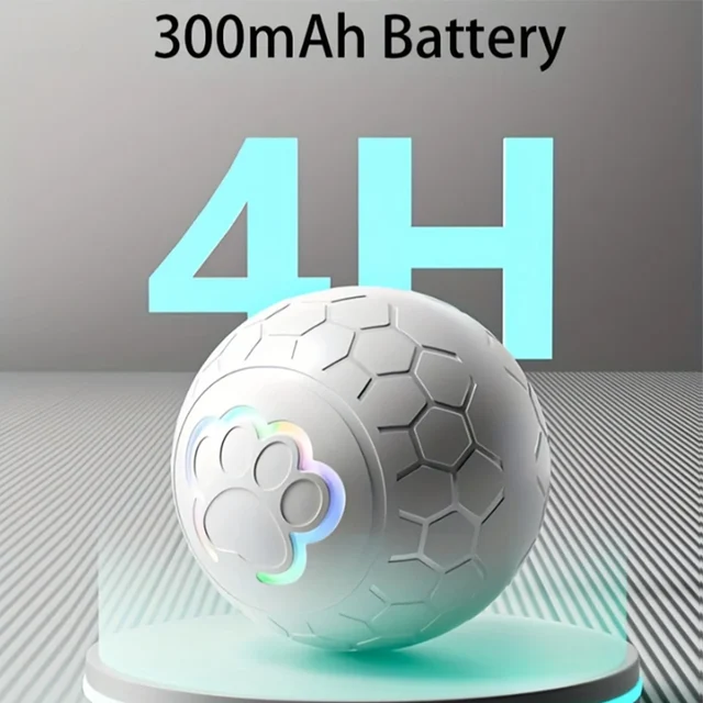 Smart Rechargeable LED Pet Ball – Automatic Bouncing & Rolling Interactive Toy With RGB Lights Cats Accessories Pets Toys Games 3