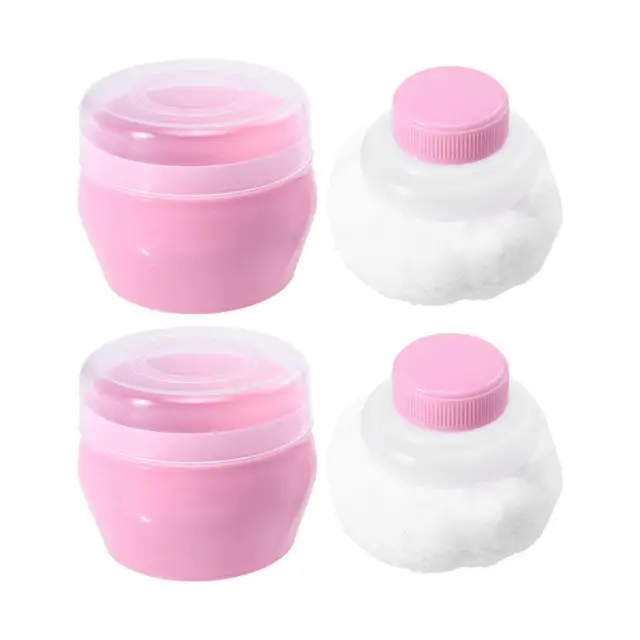 SECFOU 4pcs Box Body Powder Puff Box Baby Powders Travel Dispenser