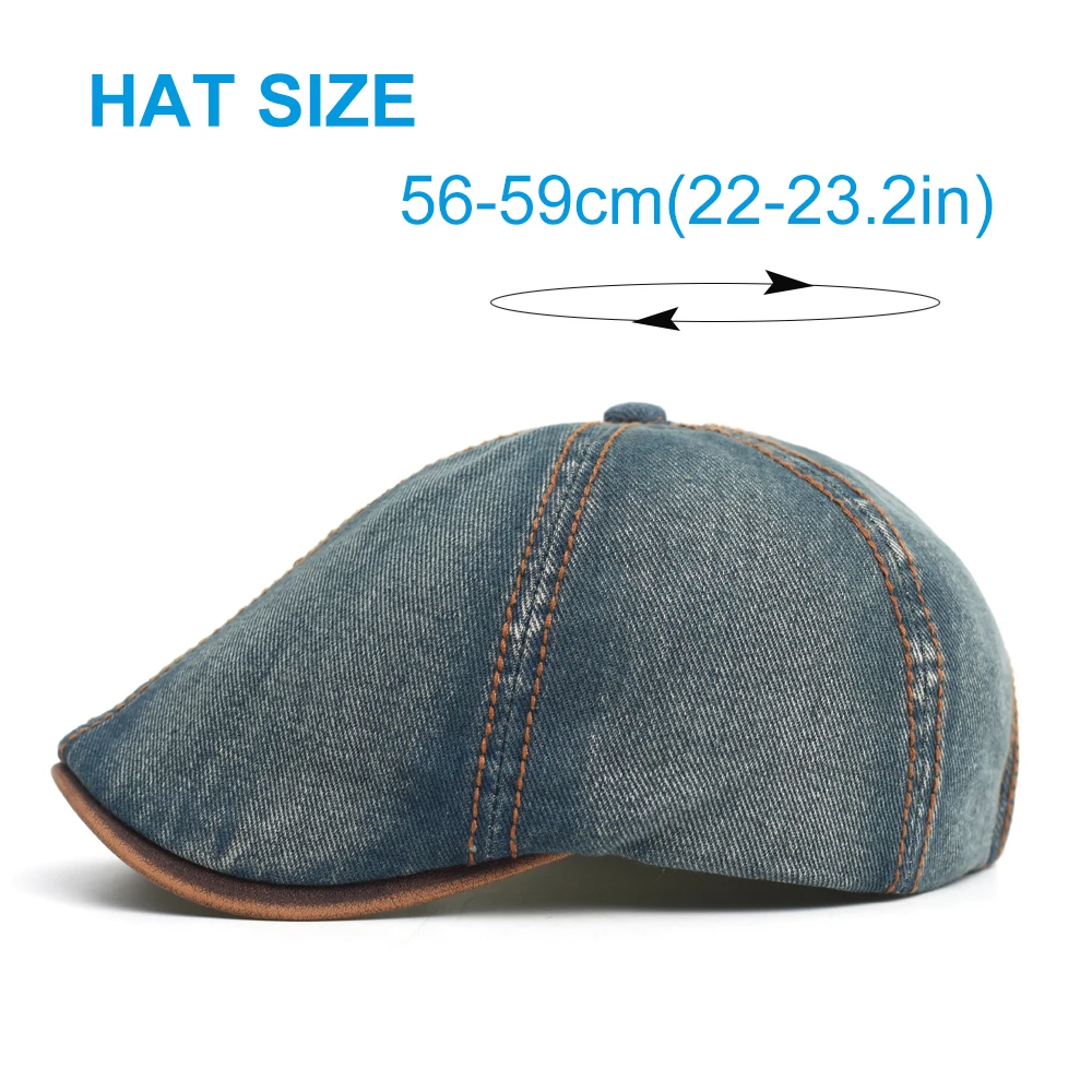 Casual Hat casual hat beret hat newsboy cap newsboy hat woolen beret Denim Beret Hat Washed Vintage Peaked Cap Adjustable Cotton Newsboy Cap Casual Hats Flat