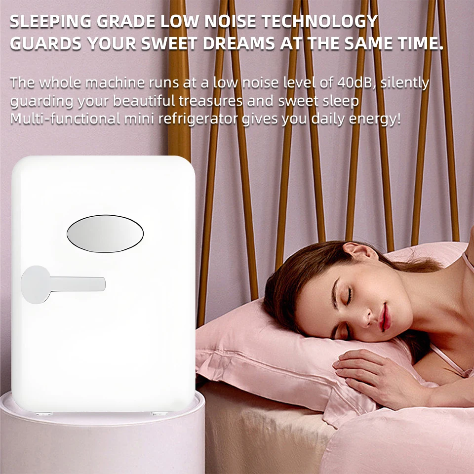 Portable 4L Mini Beauty Fridge Car & Home Dual Use Cooling Heating Refrigerator Skincare Cosmetics Makeup Face Fridge for Travel 4