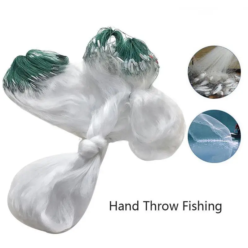 1PC Fishing Net Single Mesh Nylon rubber thread Durable Float Trap  Monofilament Gill Net Fishing Accessory For Hand Casting Z0M2