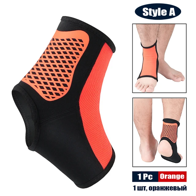 1Pc Sports Ankle Support Protect Sock Elastic Comfortable Foot Sprain Protect Brace for Cycling Running Basketball Soccer Tennis Style A-Orange-1Pc